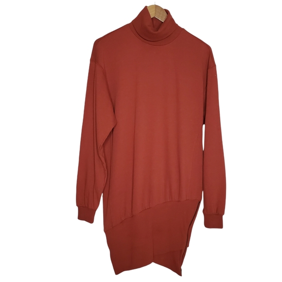 Young Fabulous and Broke Turtleneck Asymmetrical Sweatshirt Mini Dress NWT Sm - Picture 2 of 10